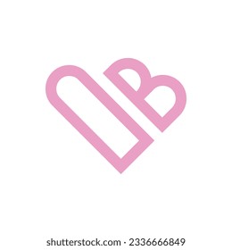 letter b and heart logo design