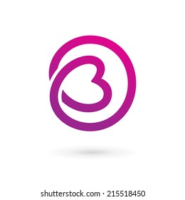 Letter B heart logo icon design template elements. Vector color sign.