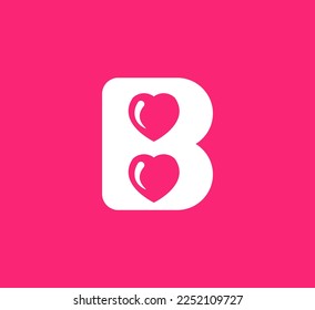 Letter B heart logo icon design template