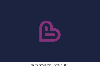 Letter b with heart logo icon design vector design template inspiration