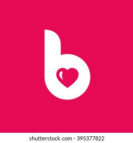 Letter B heart logo icon design template elements