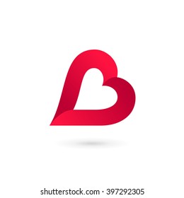 Letter B heart logo icon design template elements