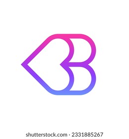 Diseño de logotipo moderno para el corazón de la letra B