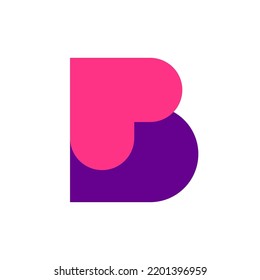 Letter B Heart Or PB BP Logo Design
