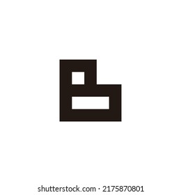 Letter B heart, square geometric symbol simple logo vector