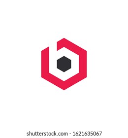 letter B hexagon logo design vector