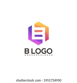 letter b With Hexagon Logo Illustration colorful