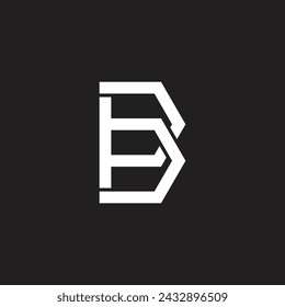 letter b hexagonal linked overlap logo vector 