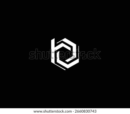 letter b hexagonal modern clean logo