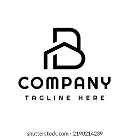 diseño de logotipo vectorial de construcción de viviendas de tipo B