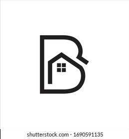 letter B home logo design vector template