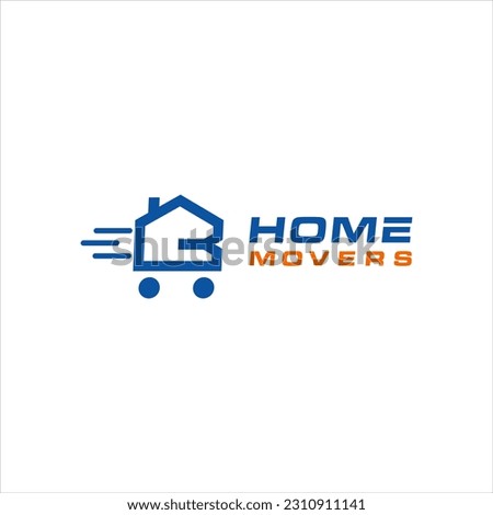 letter B home logo design with moving house concept vector template

