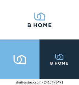 Letra b con plantilla de ilustración de diseño vectorial del logotipo del hogar