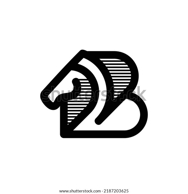 Letter B Horse Logo Design Stock Vector (Royalty Free) 2187203625 ...