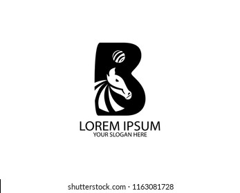 Letter B with horse logotype