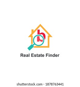 Letter b for house, home, apartment, and real estate finder search icon logo vector template design