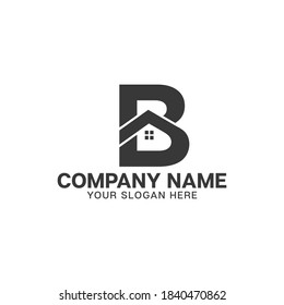 letter B house logo design- B letter logo