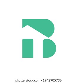 Letter B house logo design, home business symbol, real estate icon, construction building concept