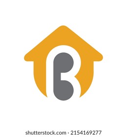 Letter B House Logo Design Flat Stock Vector (Royalty Free) 2154169277 ...