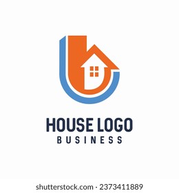 Concepto de diseño de logotipo de la casa de carta B