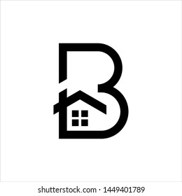 Letter B House Logo Stock Design Stock Vector (Royalty Free) 1449401789 ...