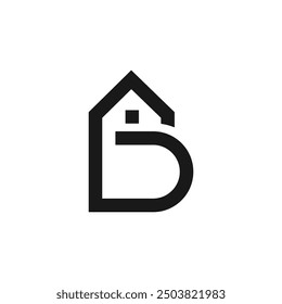 Letter B House logo template vector 