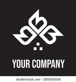 Letter B house template logo on isolated black background