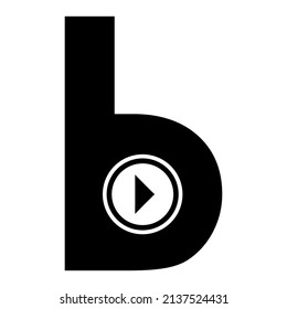 logotipo de fondo de letra b icono y cartel de la pancarta de reproducción 
