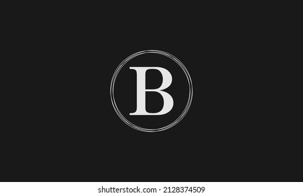 Letter B icon design with circle outline. Creative modern letters icon, Premium vector illustration.