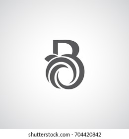 Letter B icon with a flower