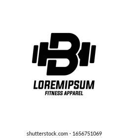 Letter B With Icon GYM or Apparel For GYM Logo Design