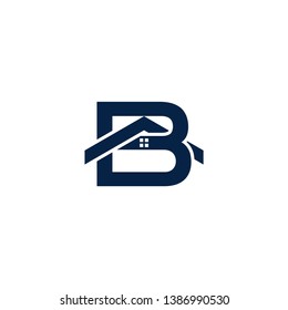 Letter B icon logo design roof