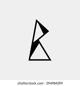 Letter B icon or logo design template elements. Vector black and white minimalistic geometric sign.