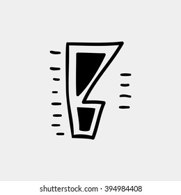 Letter B icon or logo design template elements. Vector black and white minimalistic geometric sign.