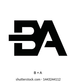 Letter B and A for icon or logo ready to use