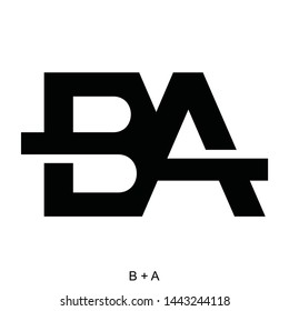 Letter B and A for icon or logo ready to use
