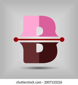 Letter B icon and logo template. New design and elegant typographic concept. Two Colour. File EPS.