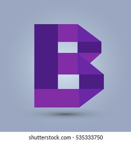 Letter B icon and logo template. Flat design and elegant typographic. Purple