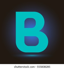 Letter B icon and logo template.  New Flat design and elegant typographic concept. blue sky.