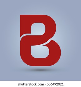 Letter B icon and logo template.  New  Flat design and elegant typographic concept. red