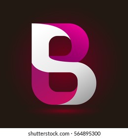 Letter B icon and logo template.  New design and elegant typographic concept. twisted, gradient color and white line