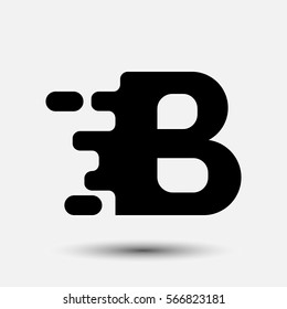 Letter B icon and logo template.  New Flat design and elegant typographic concept. spread the font. Black