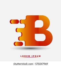 Letter B icon and logo template. Elegant typographic design. Spread the font. brown and yellow