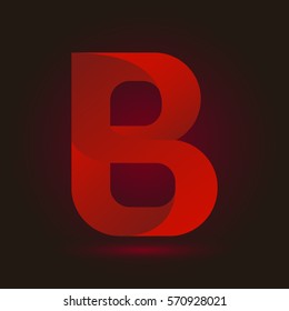 Letter B icon and logo template.  New design and elegant typographic concept. twisted, red color