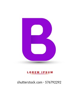 Letter B icon and logo template.  New design, elegant, and simple typographic . purple