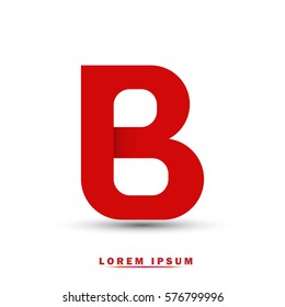 Letter B icon and logo template.  New design, elegant, and simple typographic . red