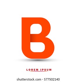 Letter B icon and logo template.  New design, elegant, and simple typographic . orange