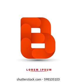 Letter B icon and logo template. elegant, and simple typographic. orange
