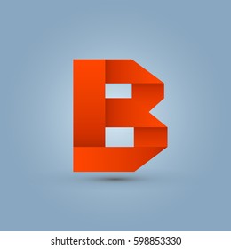 Letter B icon and logo template.  New design and elegant typographic. orange ribbon