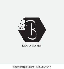 letter b illustration black and white simple logo unique vector design